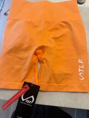 TLF NWT Women's High-Waist Orange Bike Shorts